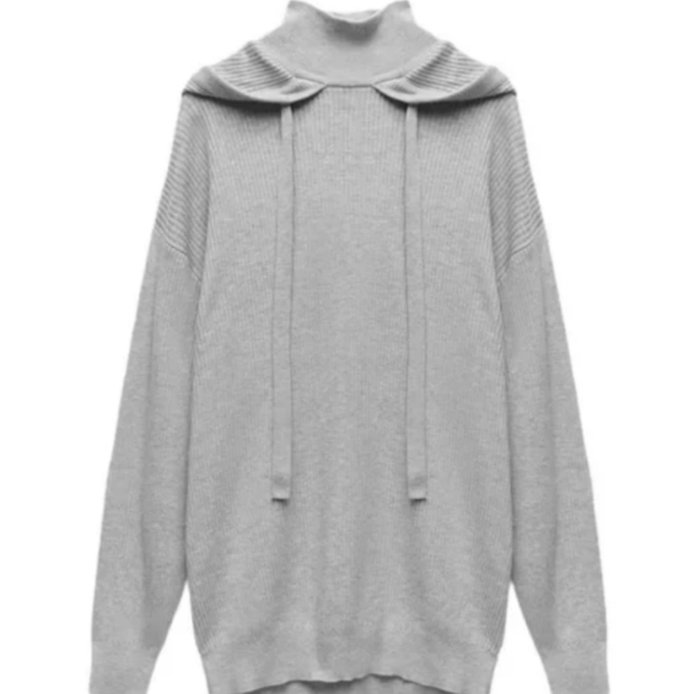 Turtle neck sweater hoodie